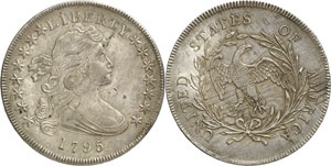 1 Dollar «Draped Bust» 1795. Buste drapé ... 