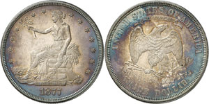 Trade Dollar 1877 S, San Francisco. La ... 