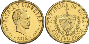CUBA - 4 Pesos 1915, Philadelphie. FLAN ... 
