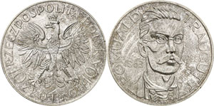 POLOGNE - 10 Zlotych 1933. ESSAI en ARGENT ... 