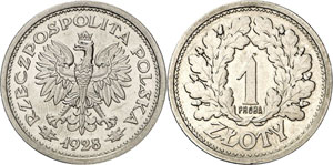 POLOGNE - Zloty 1928. ESSAI en NICKEL sur ... 