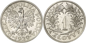 POLOGNE - Zloty 1929. ESSAI en NICKEL sur ... 