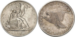 1 Dollar «Gobrecht» 1838. La Liberté ... 
