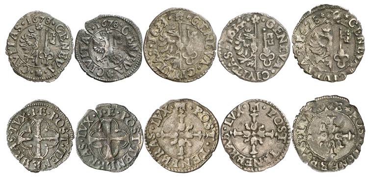 Lot de 5 pièces : 3 Quarts 1678 IE (2 ... 