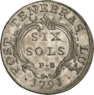 6 Sols 1791 PB. RESPVBLICA GENEVENSIS · ... 