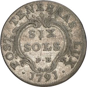 6 Sols 1791 PB. INCUSE. Revers en incus / · ... 