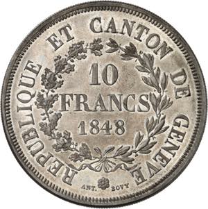 10 Francs argent 1848, ... 