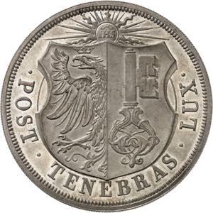10 Francs argent 1848, par A. Bovy. Ecu de ... 