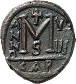 Justin II 565-578.  Follis 372/3, Carthage. ... 