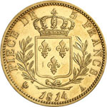 Louis XVIII, 1815-1824.  5 Francs 1814 A,  ... 