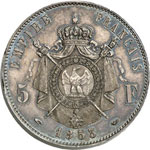Second Empire, 1852-1870.  5 Francs 1853 A, ... 