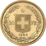 CONFÉDÉRATION - 20 Francs 1886 B, Berne. ... 