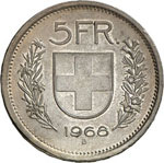 CONFÉDÉRATION - 5 Francs 1968 B,  Berne. ... 