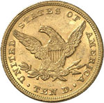 10 Dollars Coronet Head 1852.  Tête de la ... 