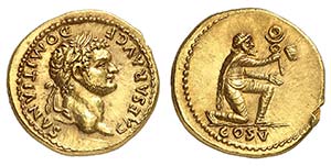 Domitien César 69-81. Aureus 77-78. CAESAR ... 