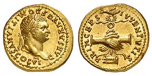 Domitien César 69-81. Aureus 79. CAESAR AVG ... 