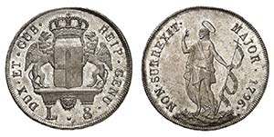 Gênes - Doges biennaux, 1528-1797.  8 Lire ... 