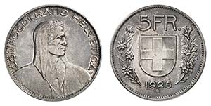 Confédération - 5 Francs 1928 B, Berne. ... 