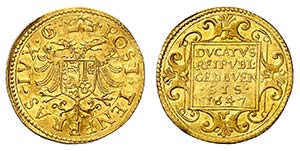 Genève - Ducat 1647 GI (Joseph Gringalet). ... 