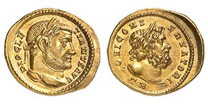 Dioclétien 284-305. Aureus 295-305, ... 