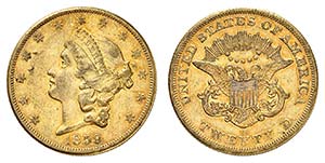 20 Dollars 1859 O, New Orleans. Tête de la ... 