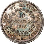 Genève - 10 Francs 1848, Genève. Armoiries ... 