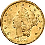 20 Dollars 1874 S, San ... 