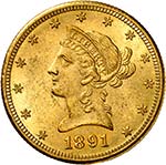 10 Dollars 1891 CC, ... 