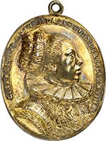 Médaille en argent doré 1628. ANNA MARIA ... 