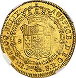 8 Escudos 1815 Pn, Popayán. Buste drapé et ... 