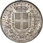 5 Lire 1861, Florence. Type ACCESSION. Tête ... 