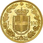 100 Lire 1888 R,Rome. Buste à gauche. Date ... 