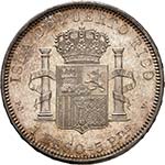 Alfonse XIII, 1886-1931.  1 Peso (5 Pesetas) ... 