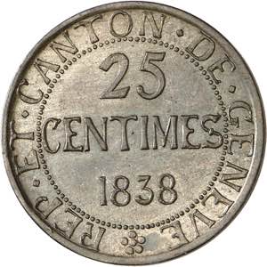 Genève, le système décimal. 25 Centimes ... 