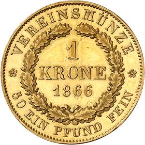 Bavière. Louis II, 1864-1886. 1 Krone 1866, ... 