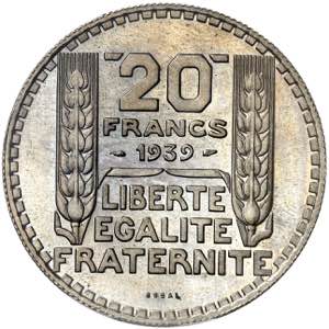 Troisième République, 1870-1940. 20 Francs ... 