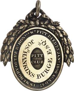 Pitt Club (fondé en 1835). Médaillon dor ... 