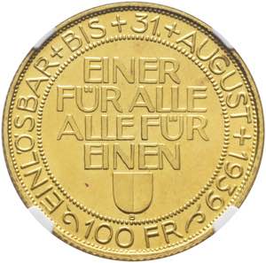 Confédération. 100 Francs Tir fédéral de ... 