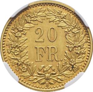 Confédération. 20 Francs 1871 B, Berne. ... 