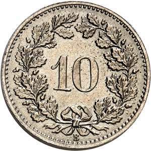Confédération. 10 Centimes 1876 B, Berne. ... 