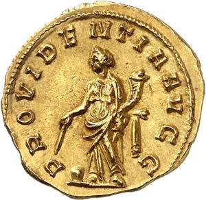 Gallien 253-268. Aureus 255-257, Rome. IMP C ... 