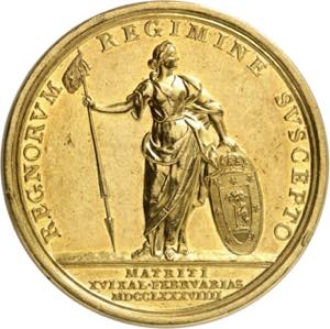 Charles IV, 1788-1808. Médaille en or de ... 