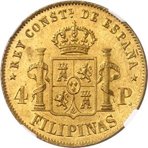 Alphonse XII, 1874-1885. 4 Pesos 1882. Tête ... 
