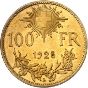Confédération, 100 Francs 1925 B, Berne. ... 