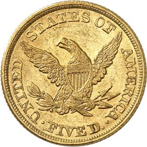 5 Dollars 1856. 8,35g. Fr. 138.