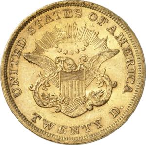20 Dollars 1852. 33,40g. Fr. 169.