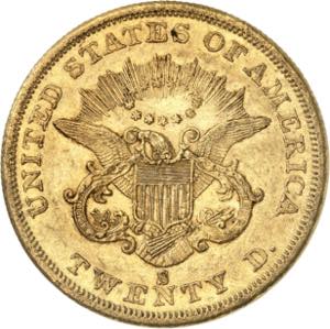 20 Dollars 1856 S, San Francisco. 33,41g. ... 