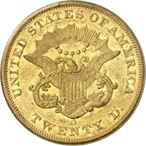 20 Dollars 1857 O, New Orleans. 33,41g. Fr. ... 