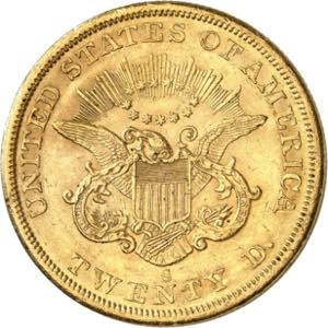 20 Dollars 1857 S, San Francisco. Variété ... 