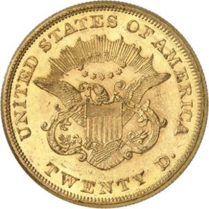 20 Dollars 1860. 33,42g. Fr. 169.